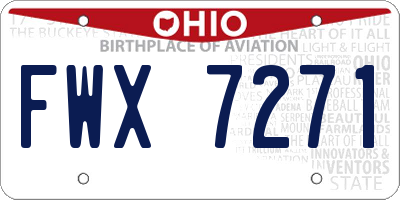 OH license plate FWX7271