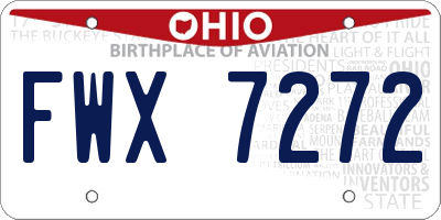 OH license plate FWX7272