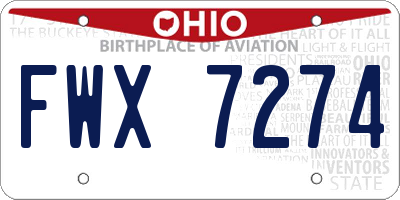 OH license plate FWX7274