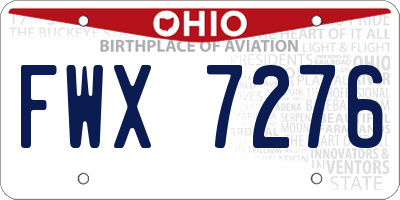 OH license plate FWX7276