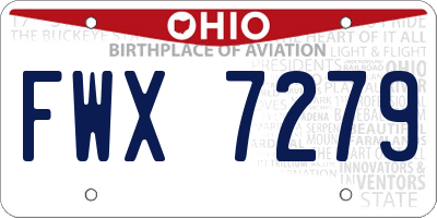 OH license plate FWX7279