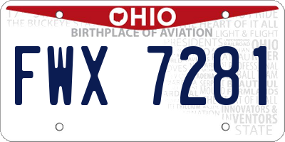 OH license plate FWX7281