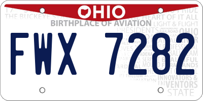 OH license plate FWX7282