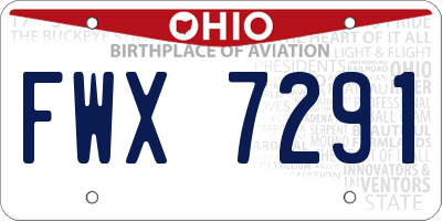 OH license plate FWX7291