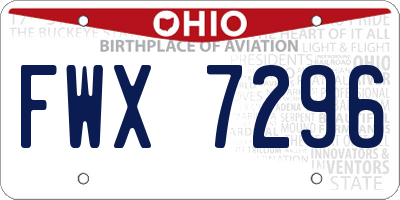 OH license plate FWX7296