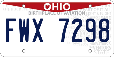 OH license plate FWX7298