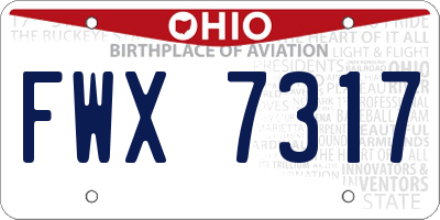 OH license plate FWX7317