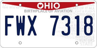 OH license plate FWX7318