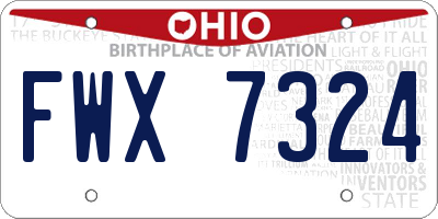 OH license plate FWX7324