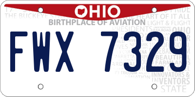 OH license plate FWX7329