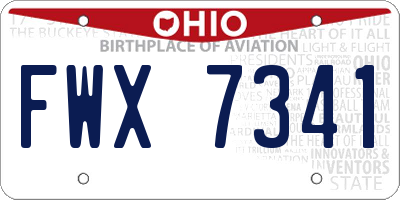 OH license plate FWX7341