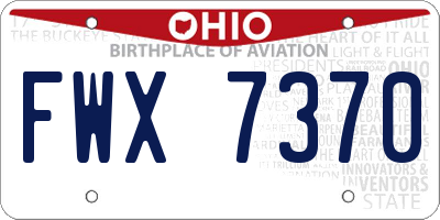 OH license plate FWX7370