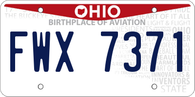 OH license plate FWX7371