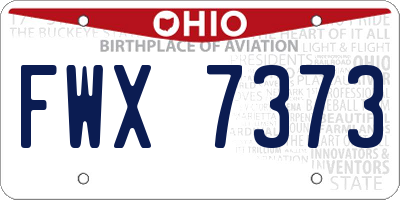 OH license plate FWX7373