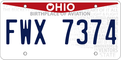 OH license plate FWX7374