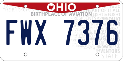 OH license plate FWX7376