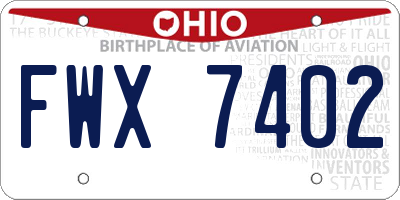 OH license plate FWX7402