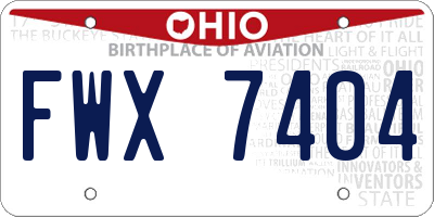 OH license plate FWX7404
