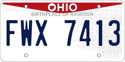 OH license plate FWX7413