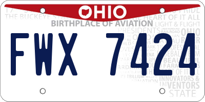 OH license plate FWX7424