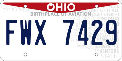 OH license plate FWX7429
