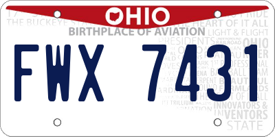 OH license plate FWX7431