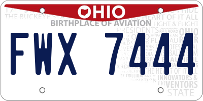 OH license plate FWX7444