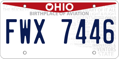 OH license plate FWX7446