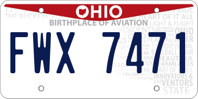OH license plate FWX7471