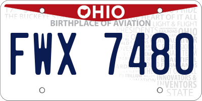 OH license plate FWX7480