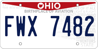 OH license plate FWX7482
