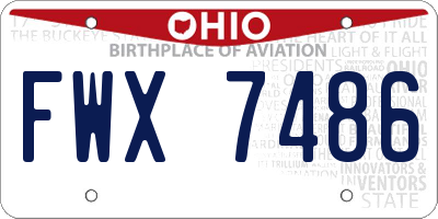 OH license plate FWX7486