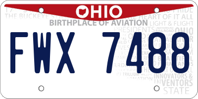 OH license plate FWX7488
