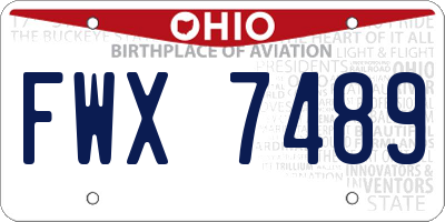 OH license plate FWX7489