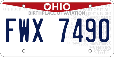 OH license plate FWX7490
