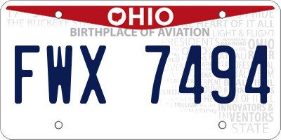 OH license plate FWX7494
