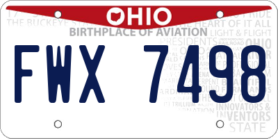 OH license plate FWX7498