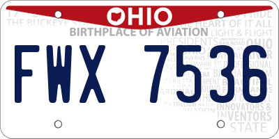OH license plate FWX7536