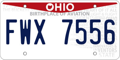 OH license plate FWX7556