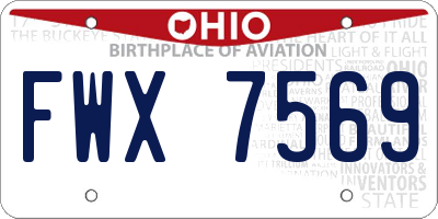 OH license plate FWX7569