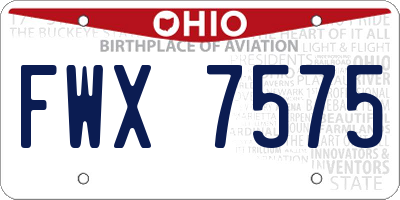 OH license plate FWX7575