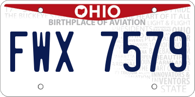 OH license plate FWX7579