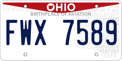 OH license plate FWX7589