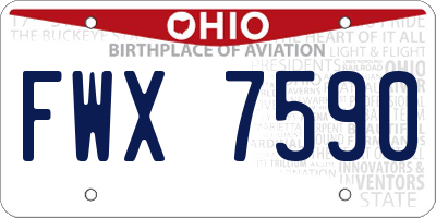 OH license plate FWX7590