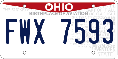 OH license plate FWX7593