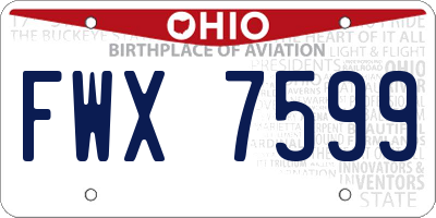 OH license plate FWX7599
