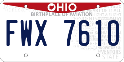 OH license plate FWX7610