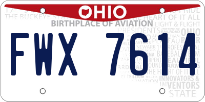 OH license plate FWX7614