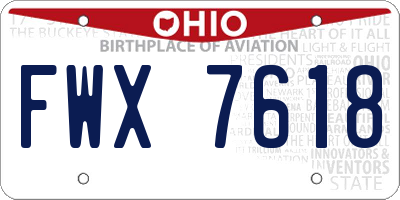 OH license plate FWX7618