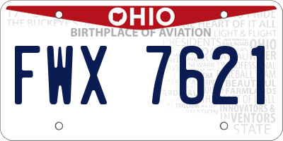 OH license plate FWX7621